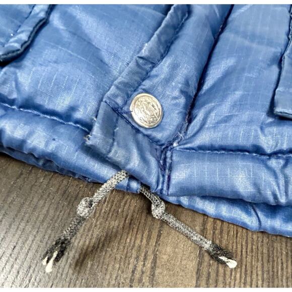 Vtg Ski Daddle Pack-In Products Duck Down Puffer Blue Jacket W/ Hood Size XL - Picture 6 of 16